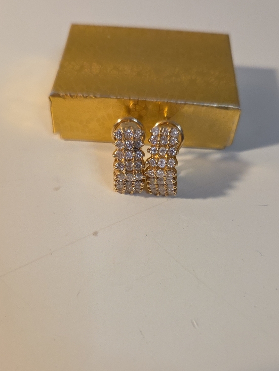 gold and diamond Jewelry - Gold Diamond 14k Fish Design Earrings 11g Real Gold Elegant Statement Jewe